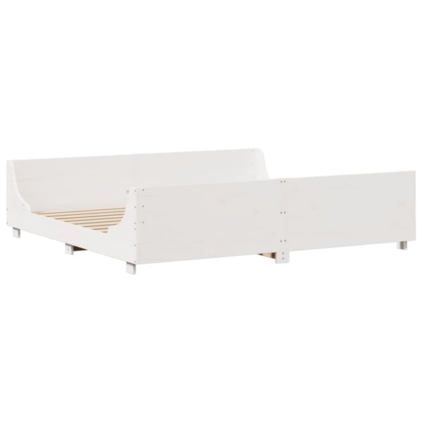 vidaXL sengeramme uden madras 200x200 cm massivt fyrretræ hvid
