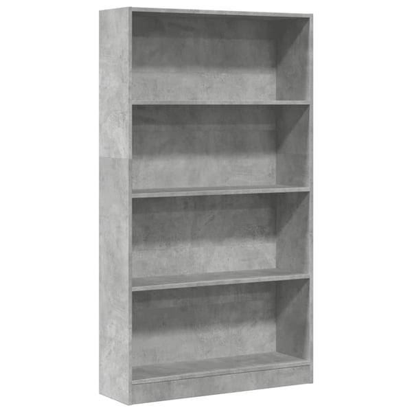 vidaXL Bokhylle betonggrå 80x24x143 cm konstruert tre
