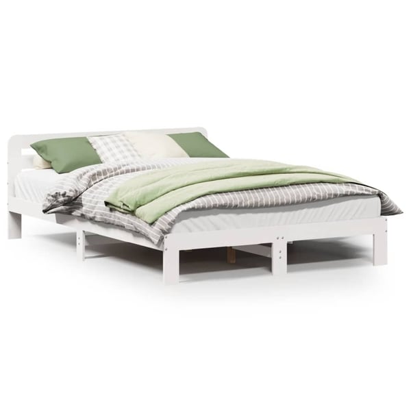 vidaXL Sengeramme uten madrass hvit 150x200 cm heltre furu