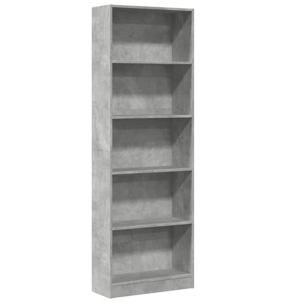 vidaXL Bokhylle betonggrå 60x24x176 cm konstruert tre