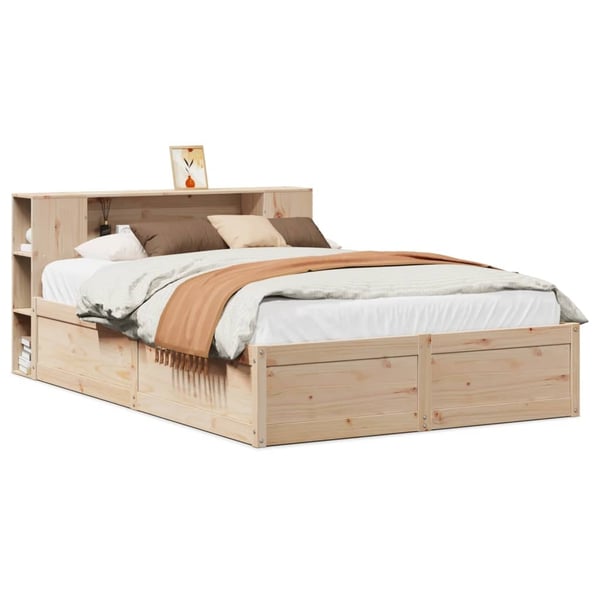 vidaXL Sengeramme uten madrass hvit 135x190 cm heltre furu
