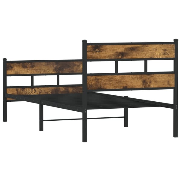 vidaXL Sengeramme i metall uten madrass røkt eik 80x200 cm