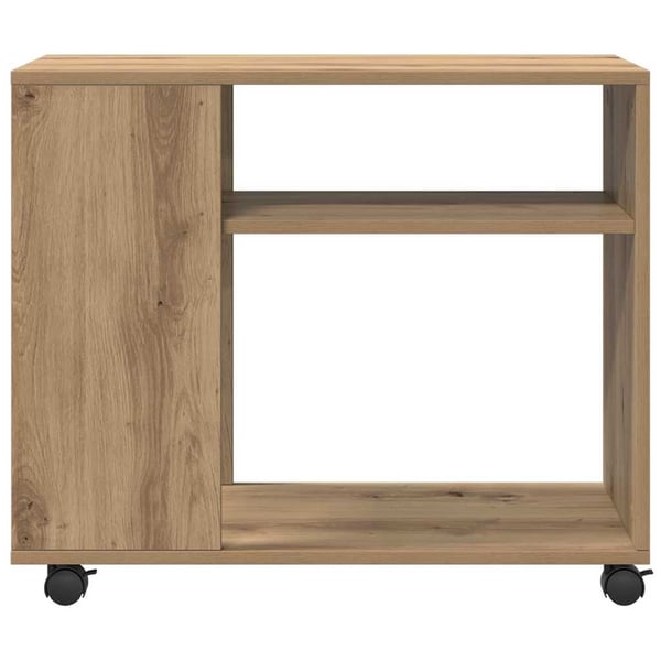 vidaXL Sidebord med hjul artisan eik 70x35x60 cm konstruert tre