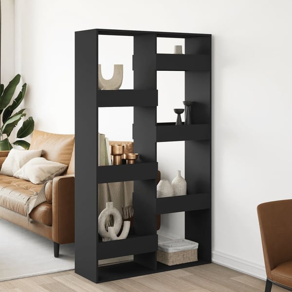 vidaXL rumdeler 100x33x175 cm konstrueret træ sort