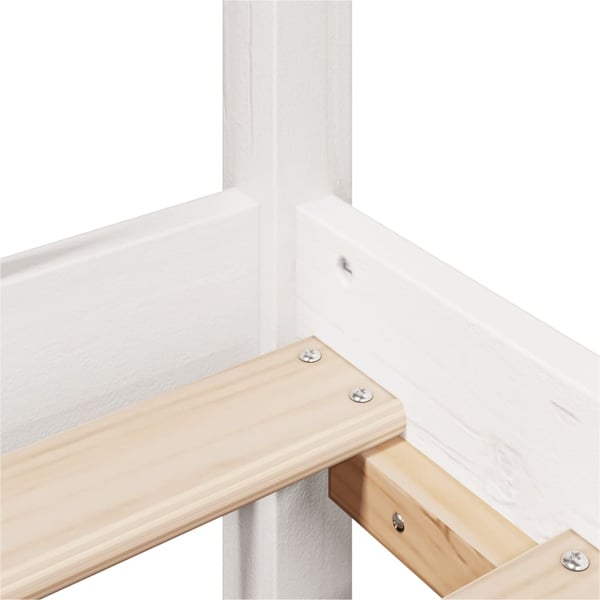 vidaXL Seng med bokhylle uten madrass hvit 150x200 cm heltre furu