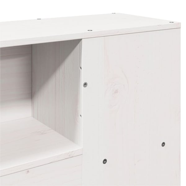 vidaXL Seng med bokhylle uten madrass hvit 150x200 cm heltre furu