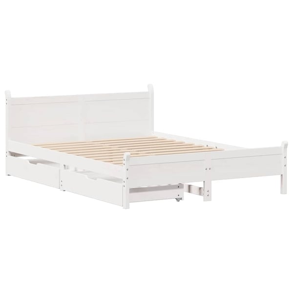 vidaXL Sengeramme uten madrass hvit 120x190 cm heltre furu
