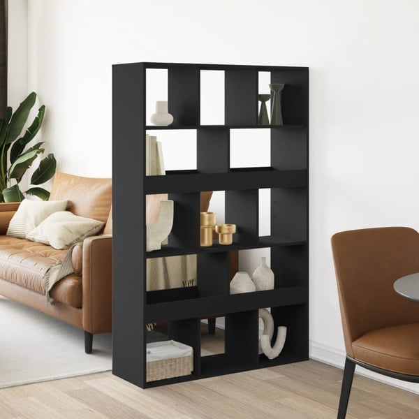 vidaXL Romdeler svart 100x33x156,5 cm konstruert tre