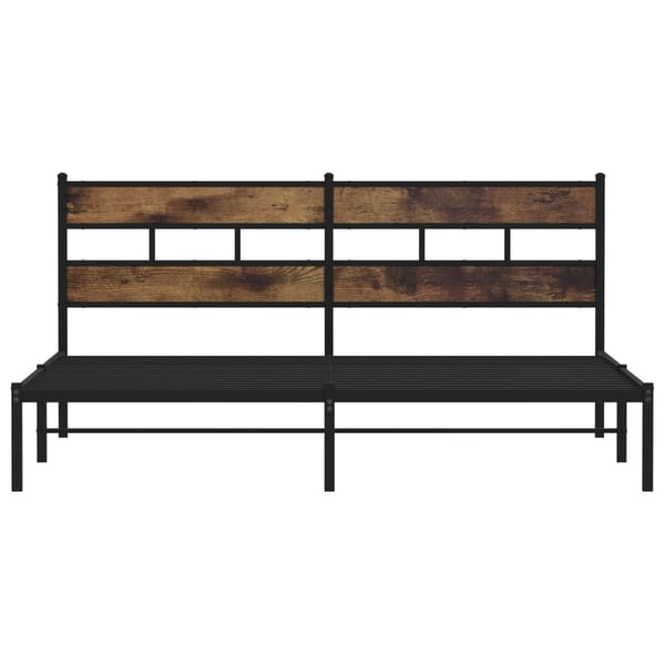 vidaXL Sengeramme i metall uten madrass røkt eik 180x200 cm