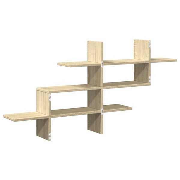 vidaXL Vegghylle sonoma eik 124,5x18x60,5 cm konstruert tre