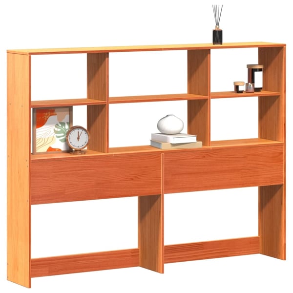vidaXL Hodegavl med oppbevaring voksbrun 140 cm heltre furu