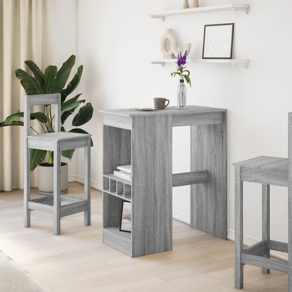 vidaXL Barbord med stativer grå sonoma 90x47,5x103,5 cm konstruert tre