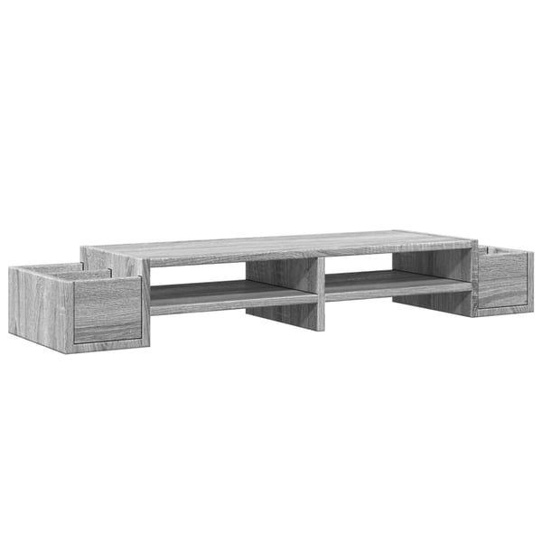 vidaXL Skjermhylle oppbevaring grå sonoma 100x27x15 cm konstruert tre