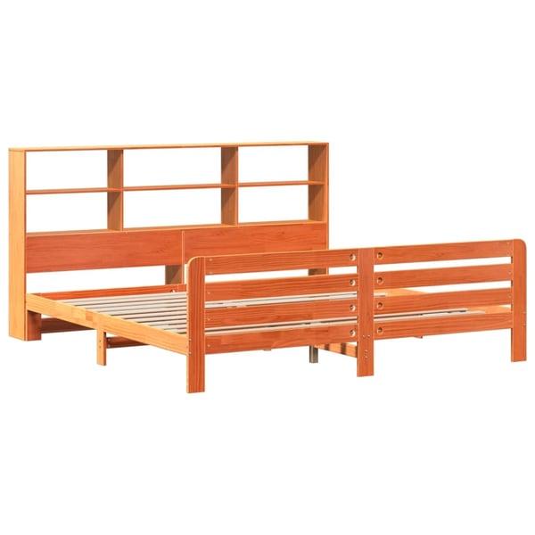vidaXL Sengeramme uten madrass voksbrun 180x200 cm heltre furu