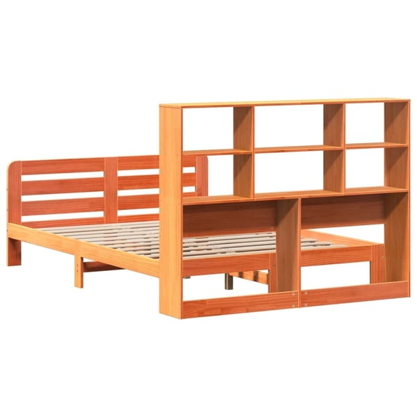 vidaXL Sengeramme uten madrass voksbrun 140x190 cm heltre furu