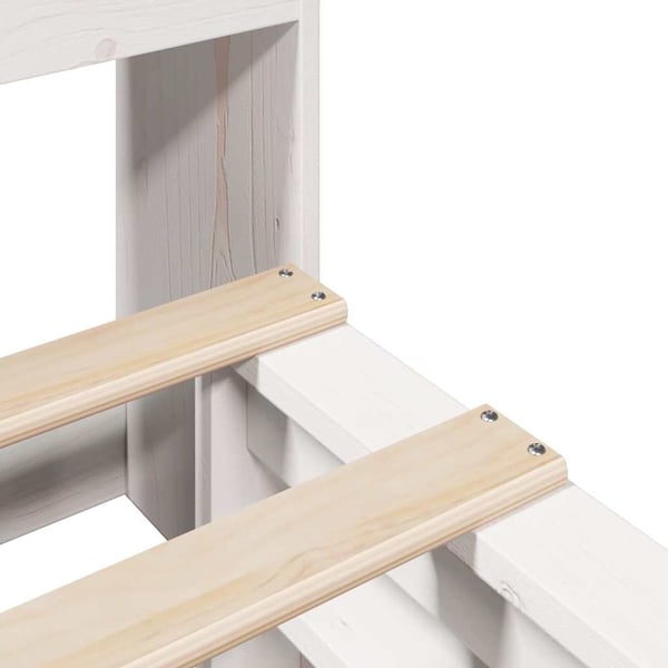 vidaXL Seng med bokhylle uten madrass hvit 140x190 cm heltre