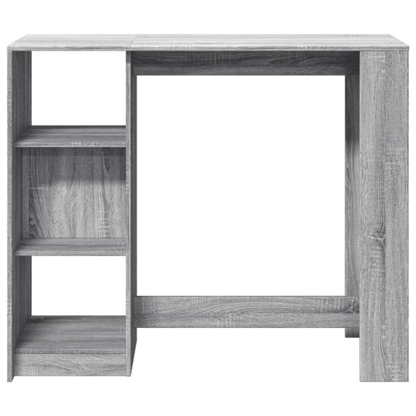vidaXL Barbord med hylle grå sonoma eik 124x46x103,5 cm konstruert tre