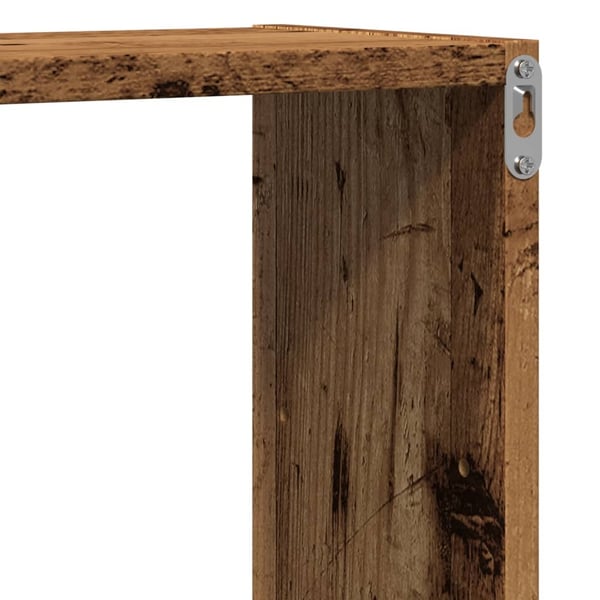 vidaXL Vägghylla åldrat trä 96x18x60 cm konstruerat trä