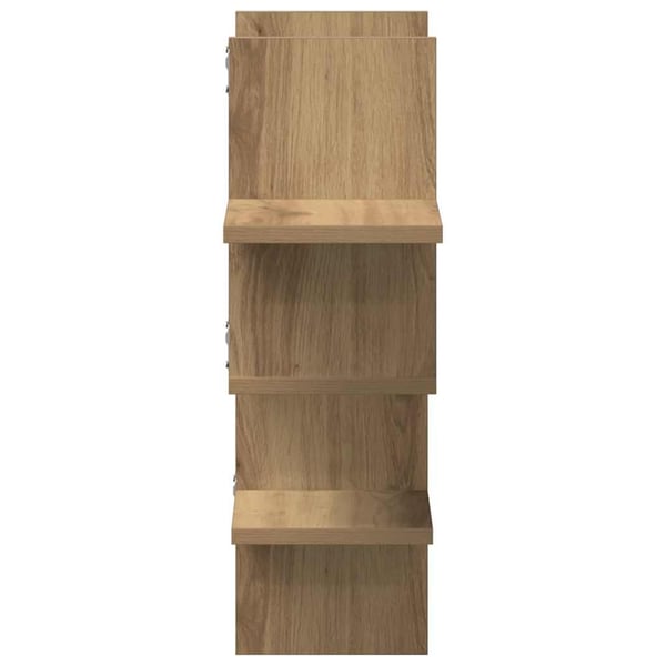 vidaXL væghylde 124,5x18x60,5 cm konstrueret træ egetræsfarve