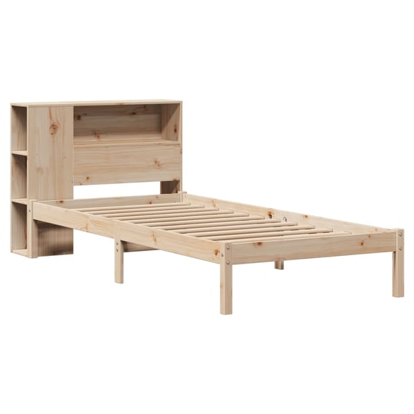 vidaXL Seng med bokhylle uten madrass 75x190 cm heltre furu