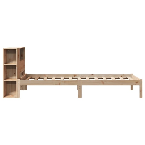 vidaXL Seng med bokhylle uten madrass 75x190 cm heltre furu