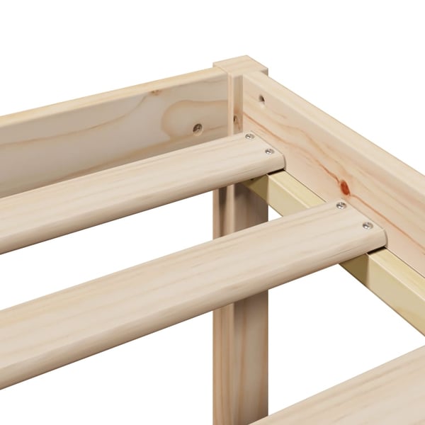 vidaXL Seng med bokhylle uten madrass 75x190 cm heltre furu