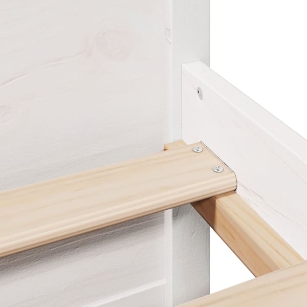 vidaXL Seng med bokhylle uten madrass hvit 150x200 cm heltre furu