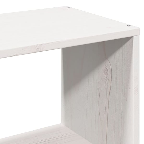 vidaXL Seng med bokhylle uten madrass hvit 180x200 cm heltre furu