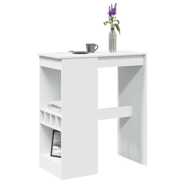 vidaXL Barbord med stativer hvit 90x47,5x103,5 cm konstruert tre