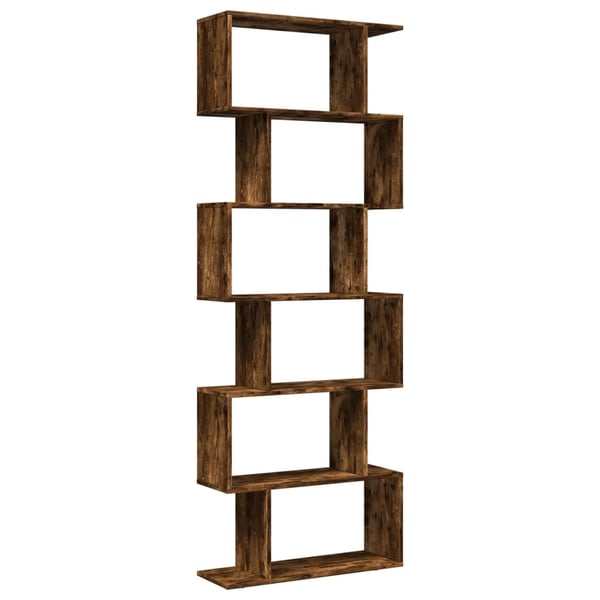 vidaXL Huoneenjakaja 6 tasoa savutammi 70x24x193 cm tekninen puu