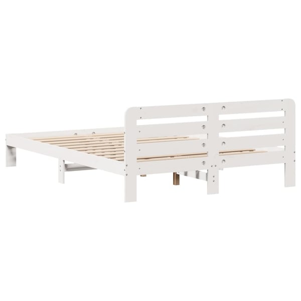 vidaXL sengeramme uden madras 140x190 cm massivt fyrretræ hvid