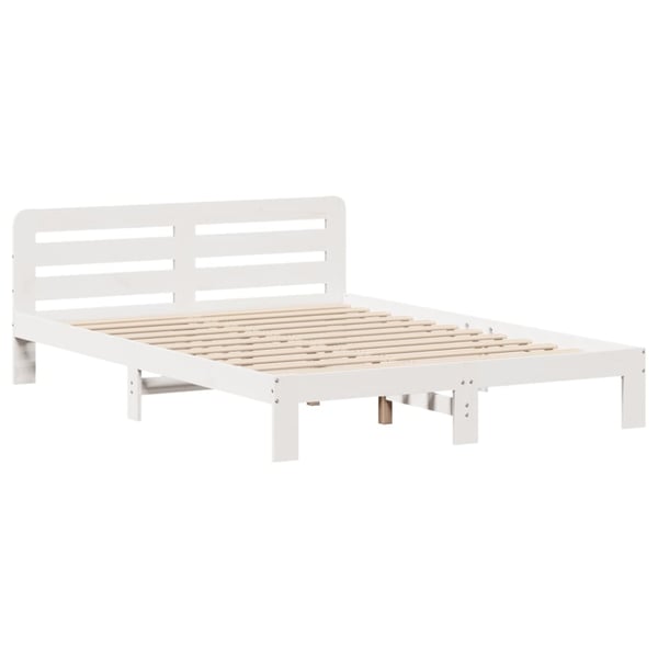 vidaXL sengeramme uden madras 140x190 cm massivt fyrretræ hvid