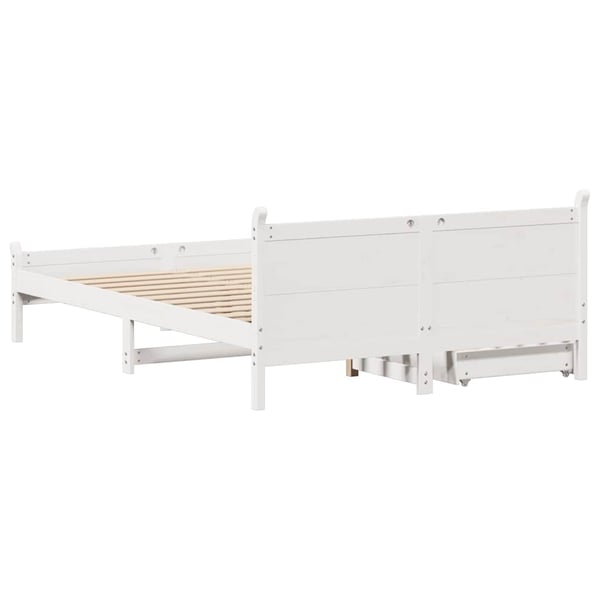 vidaXL Sengeramme uten madrass hvit 120x200 cm heltre furu