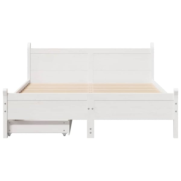 vidaXL sengeramme uden madras 140x200 cm massivt fyrretræ hvid