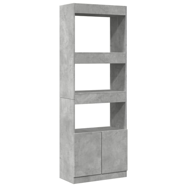 vidaXL Highboard betonggrå 63x33x180 cm konstruert tre