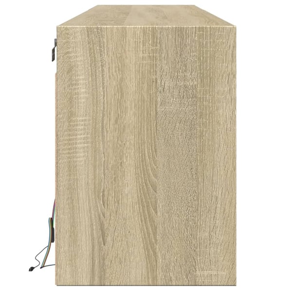 vidaXL Vegghengt TV-benk med LED sonoma eik 180x31x45 cm
