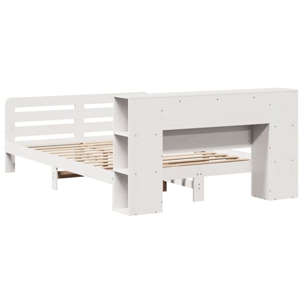 vidaXL Sengeramme uten madrass hvit 135x190 cm heltre furu