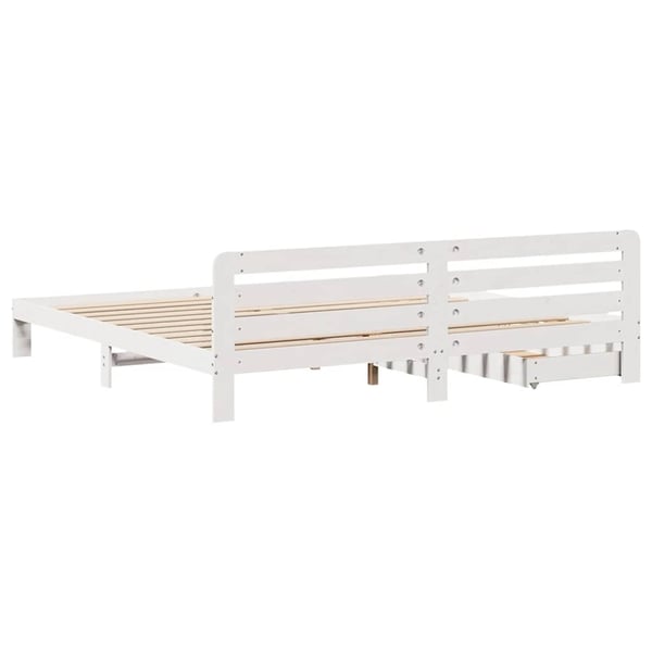 vidaXL Sengeramme uten madrass hvit 180x200 cm heltre furu