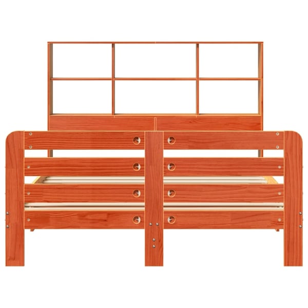 vidaXL Sengeramme uten madrass voksbrun 140x200 cm heltre furu