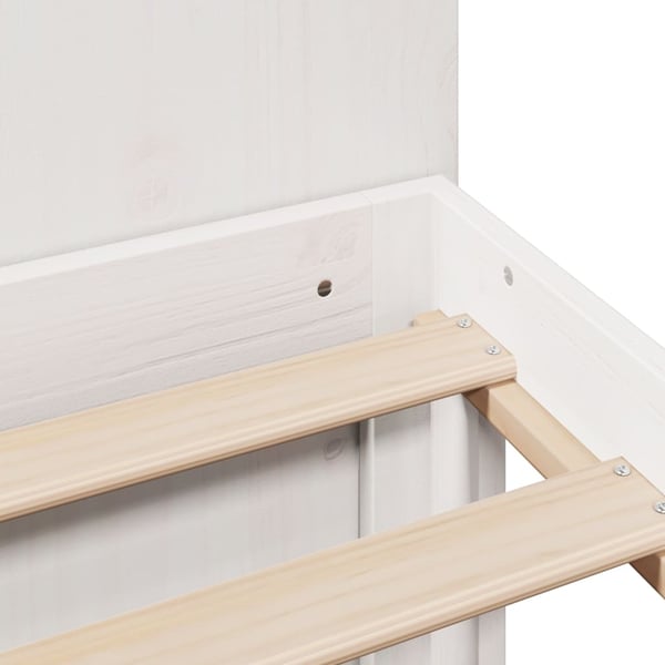 vidaXL Seng med bokhylle uten madrass hvit 135x190 cm heltre furu