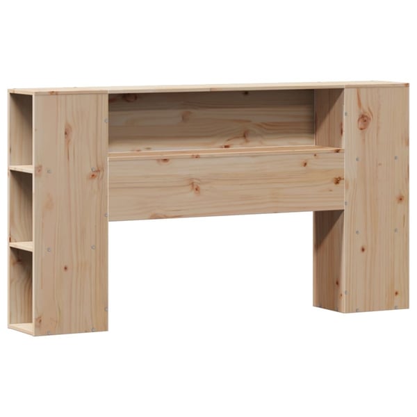 vidaXL Seng med bokhylle uten madrass 135x190 cm heltre furu