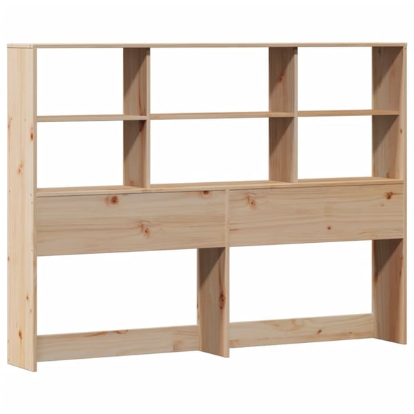 vidaXL Seng med bokhylle uten madrass 150x200 cm heltre furu