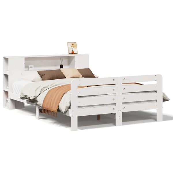 vidaXL Sengeramme uten madrass hvit 150x200 cm heltre furu