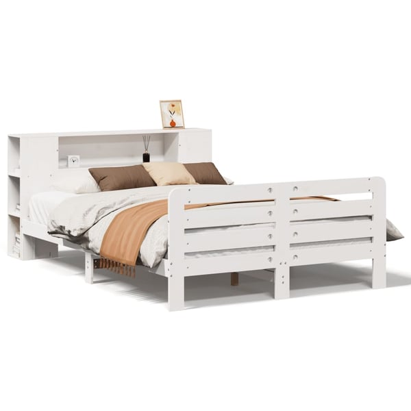 vidaXL Sengeramme uten madrass hvit 140x200 cm heltre furu