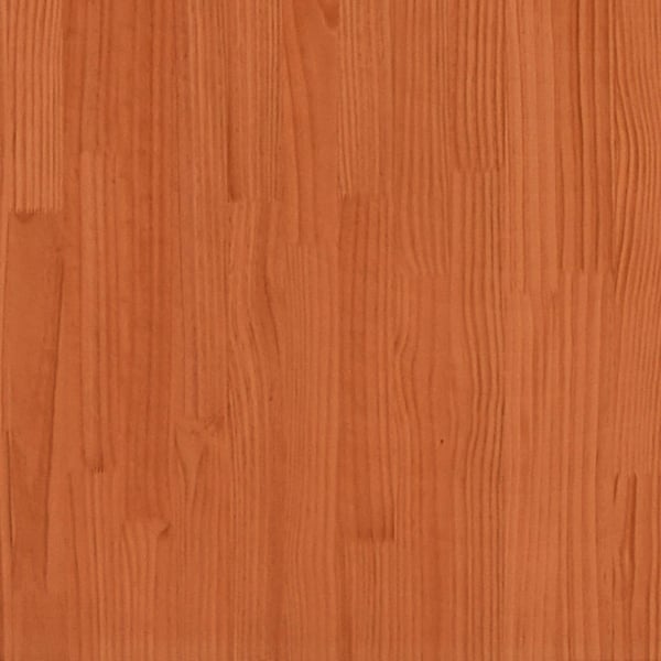 vidaXL Seng med bokhylle uten madrass voksbrun 135x190 cm heltre furu