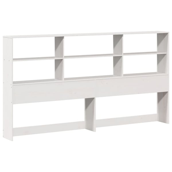 vidaXL Seng med bokhylle uten madrass hvit 180x200 cm heltre furu