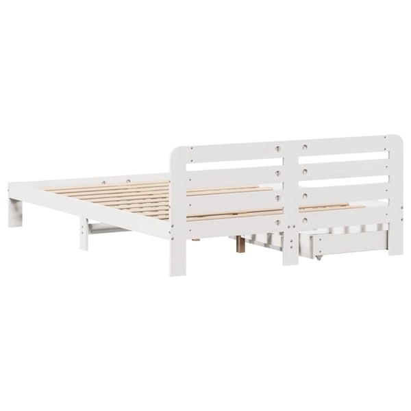 vidaXL Sengeramme uten madrass hvit 150x200 cm heltre furu