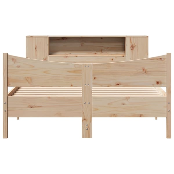 vidaXL Sengeramme uten madrass hvit 135x190 cm heltre furu