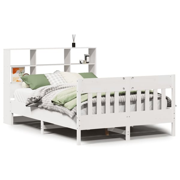 vidaXL Sengeramme uten madrass hvit 140x190 cm heltre furu