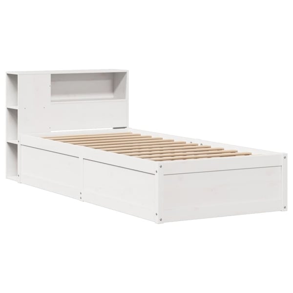 vidaXL Sengeramme uten madrass hvit 75x190 cm heltre furu